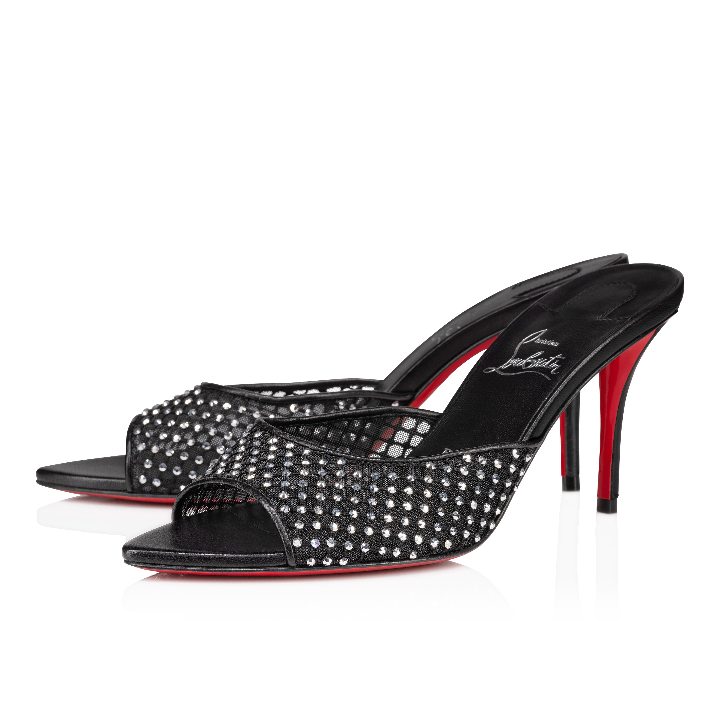 Christian Louboutin Shop – Christian Louboutin apostropha mule mesh strass – 3240795b803 High Heels für stilvolle Auftritte