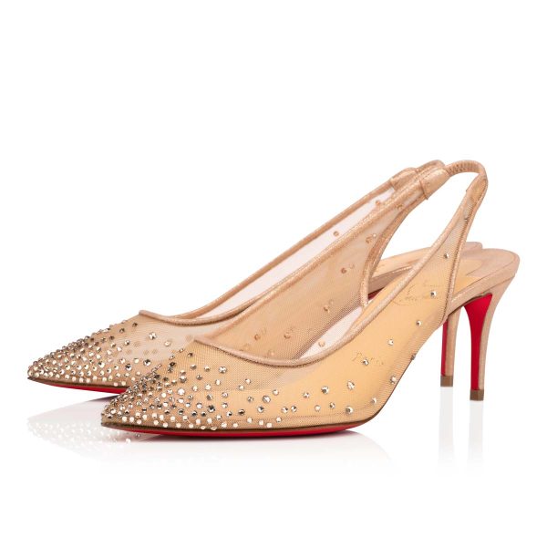 Christian Louboutin Shop – Christian Louboutin follies strass sling – 3210816f065 High Heels für stilvolle Auftritte