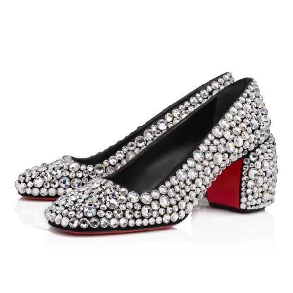Christian Louboutin Shop – Christian Louboutin minny maxi strass – 3240093t023 High Heels für stilvolle Auftritte