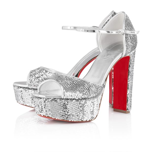 Christian Louboutin Shop – Christian Louboutin sandaloo mini paillettes – 1250312s281 High Heels für stilvolle Auftritte