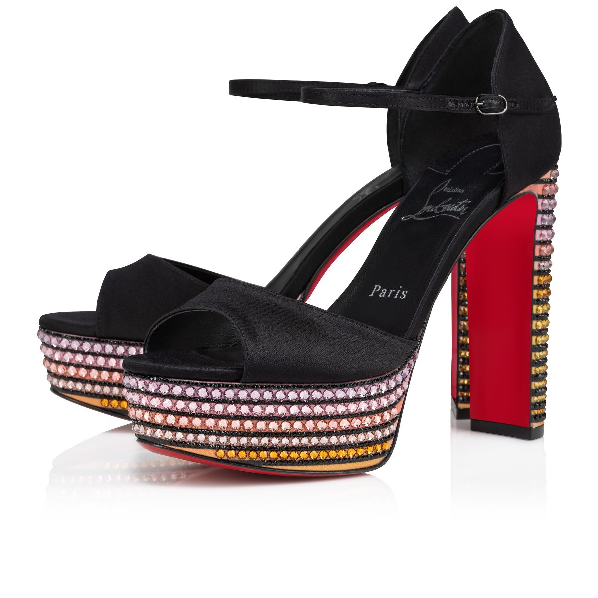Christian Louboutin Shop – Christian Louboutin sandaloo strass aftersun – 3240111t177 High Heels für stilvolle Auftritte