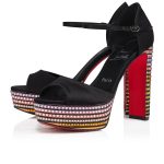 Christian Louboutin Shop – Christian Louboutin sandaloo strass aftersun – 3240111t177 High Heels für stilvolle Auftritte